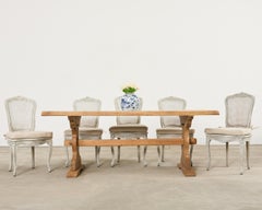 Country French Bleached Oak Farmhouse Dining Table 6.5 Ft