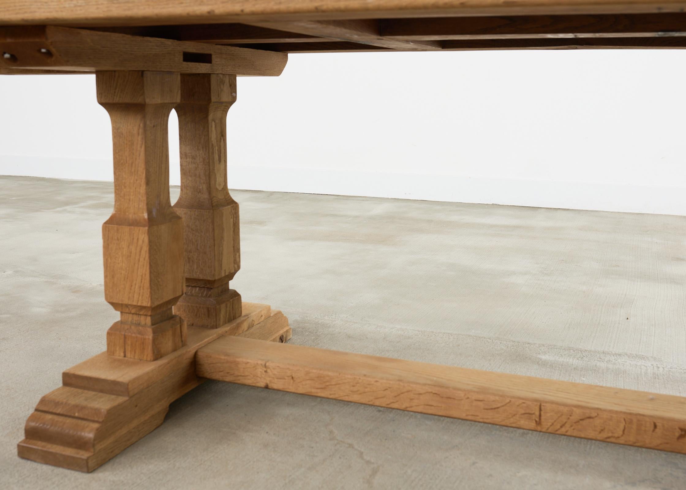 Country French Bleached Oak Farmhouse Dining Table Demilune Ends 9