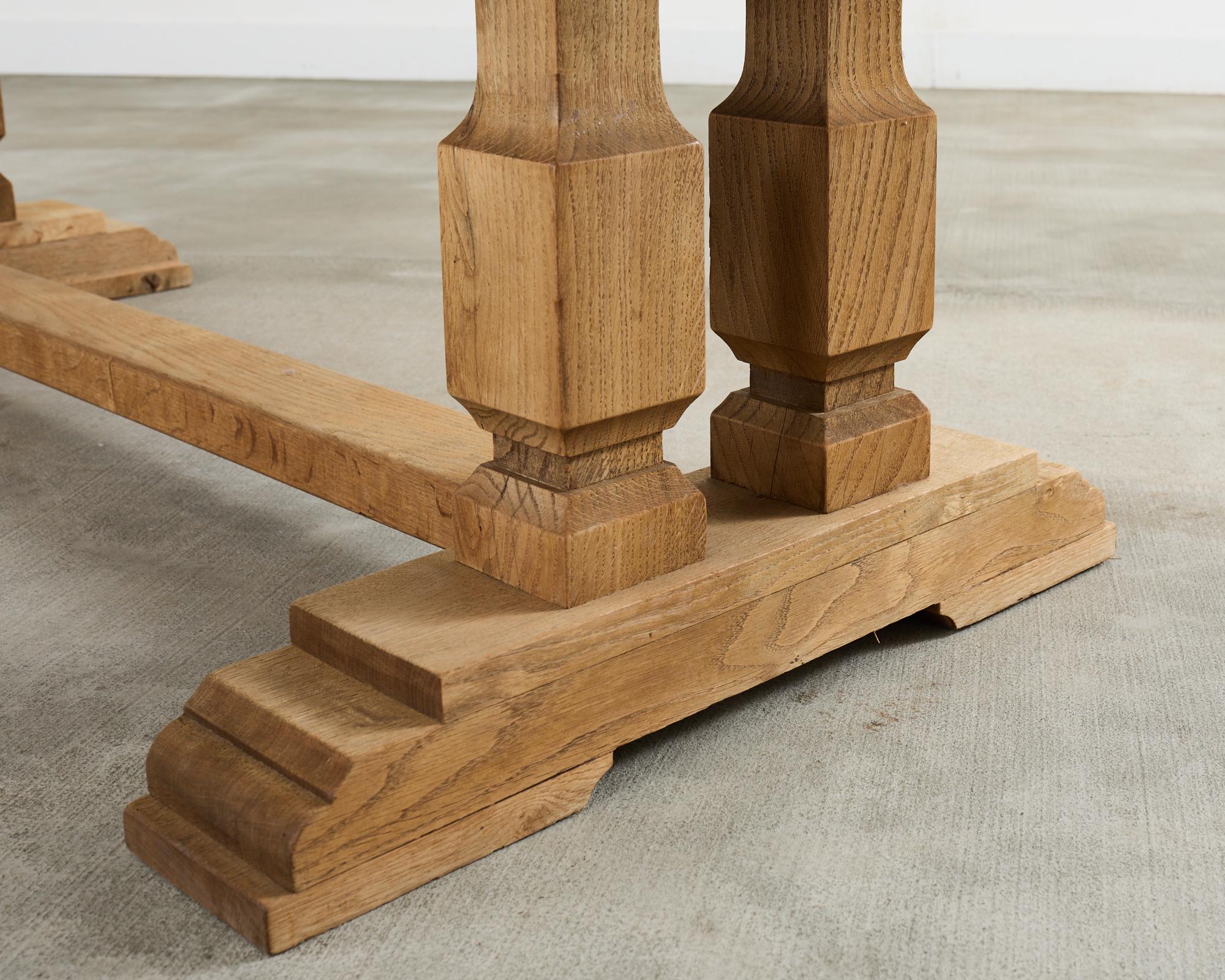 Country French Bleached Oak Farmhouse Dining Table Demilune Ends 12