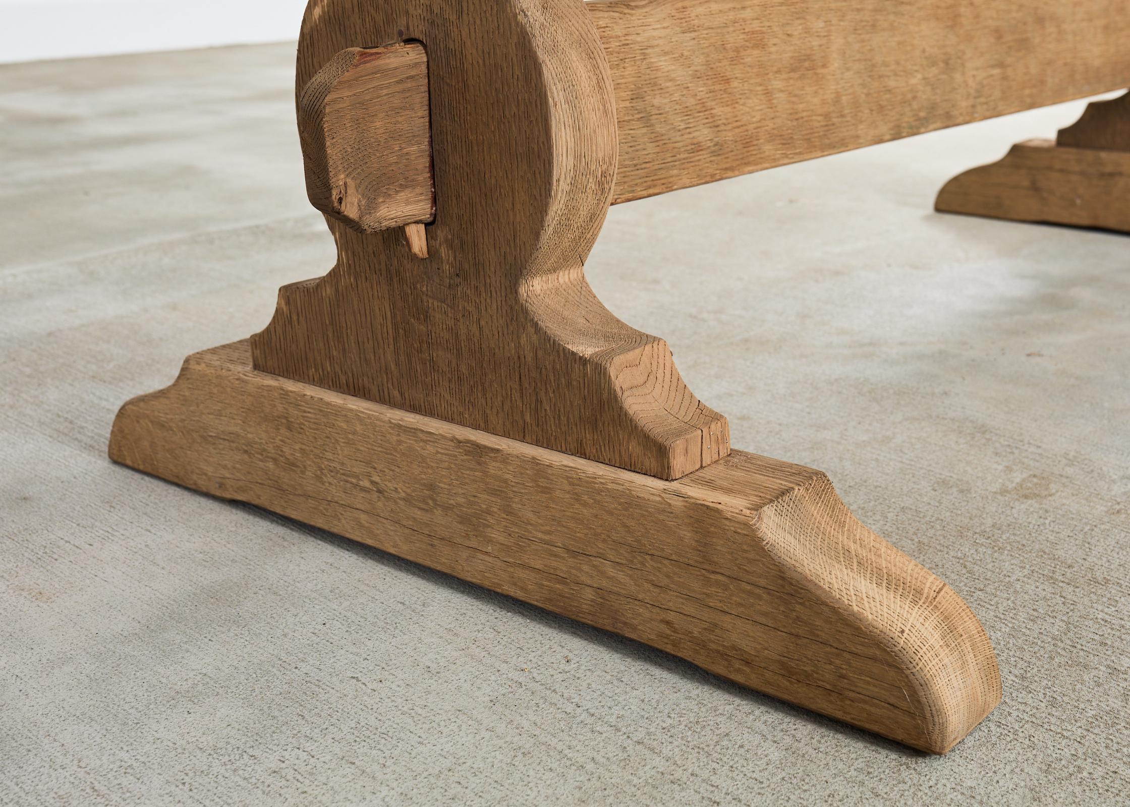 Country French Bleached Oak Farmhouse Trestle Dining Table 5