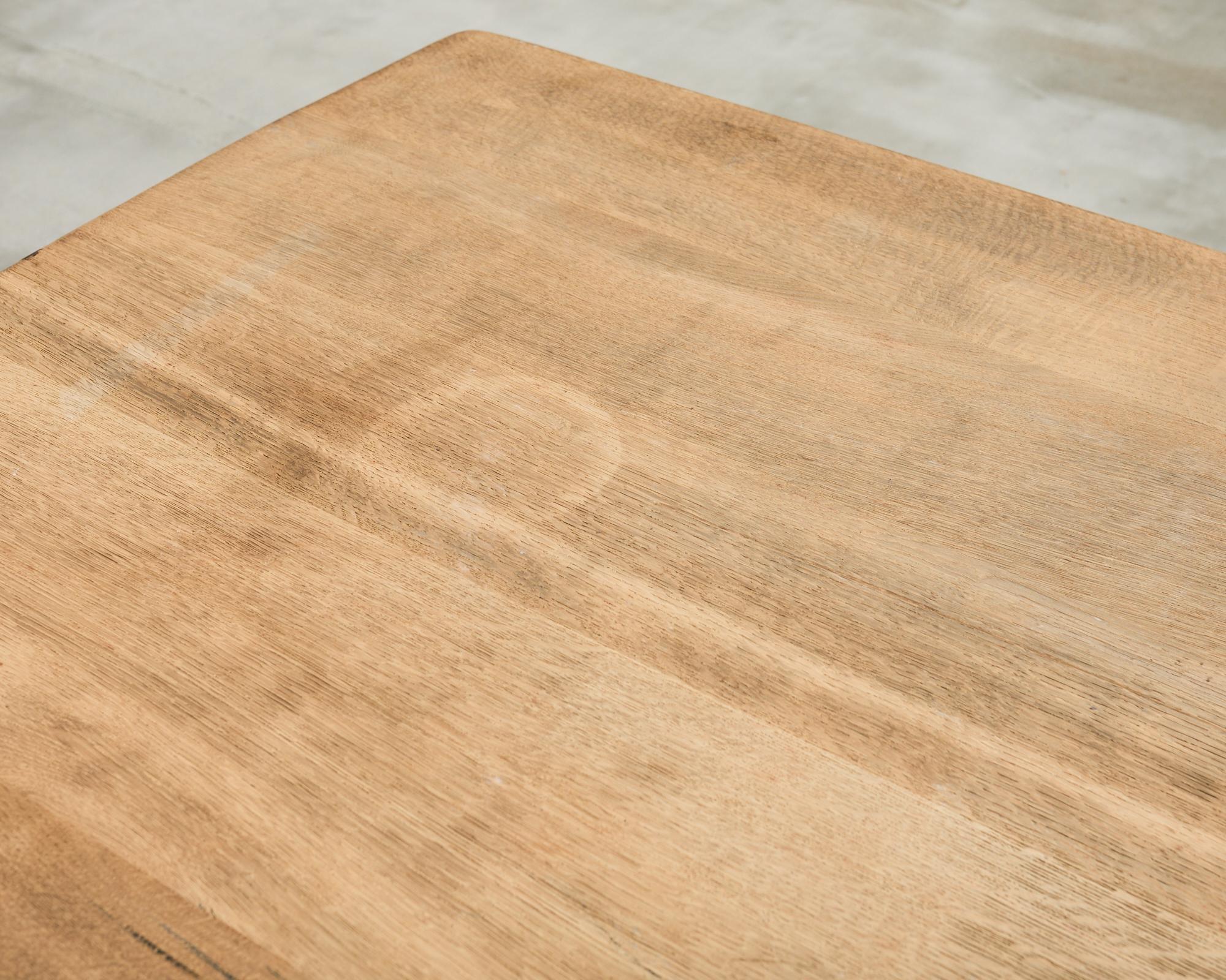 Country French Bleached Oak Farmhouse Trestle Dining Table 6