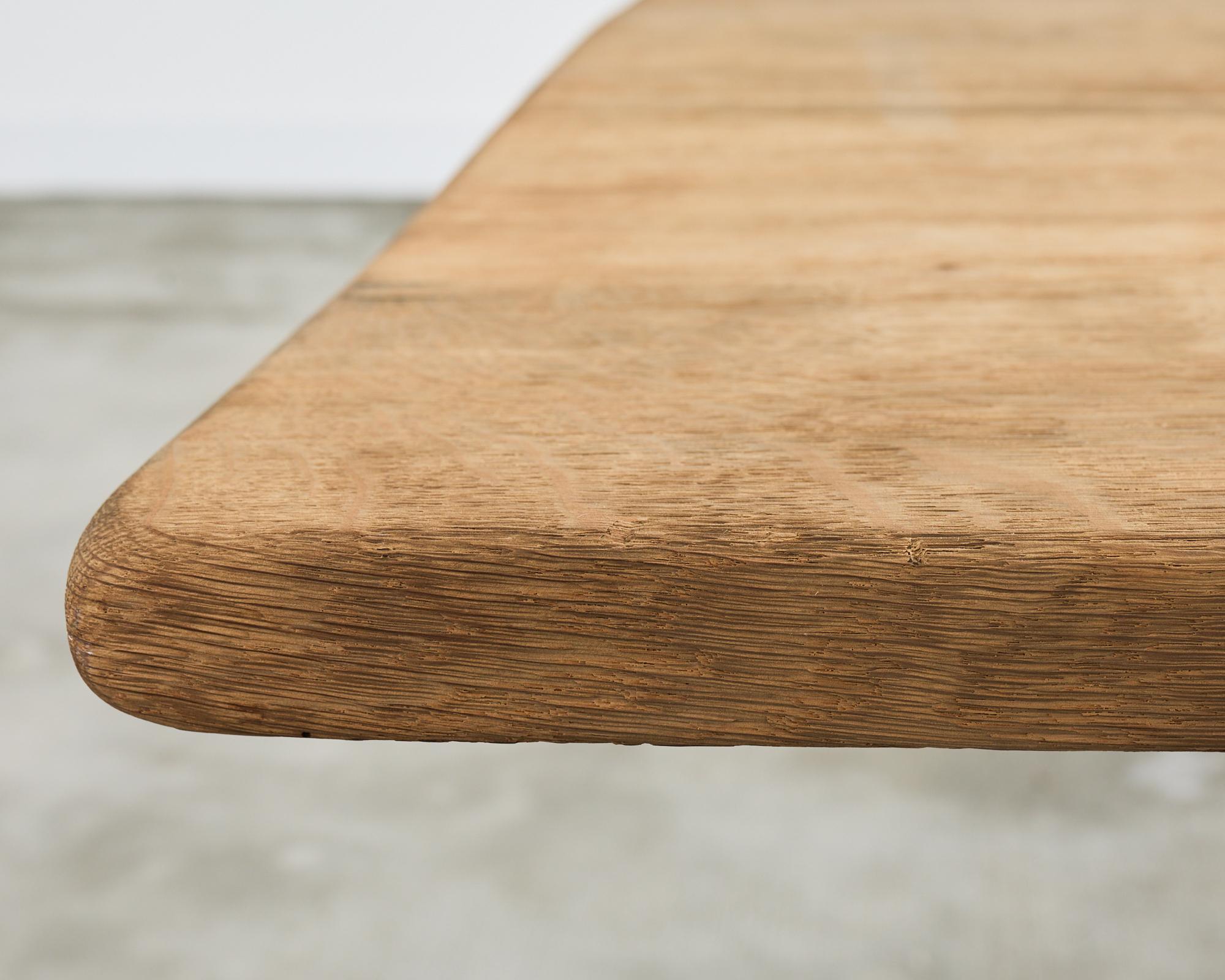 Country French Bleached Oak Farmhouse Trestle Dining Table 8