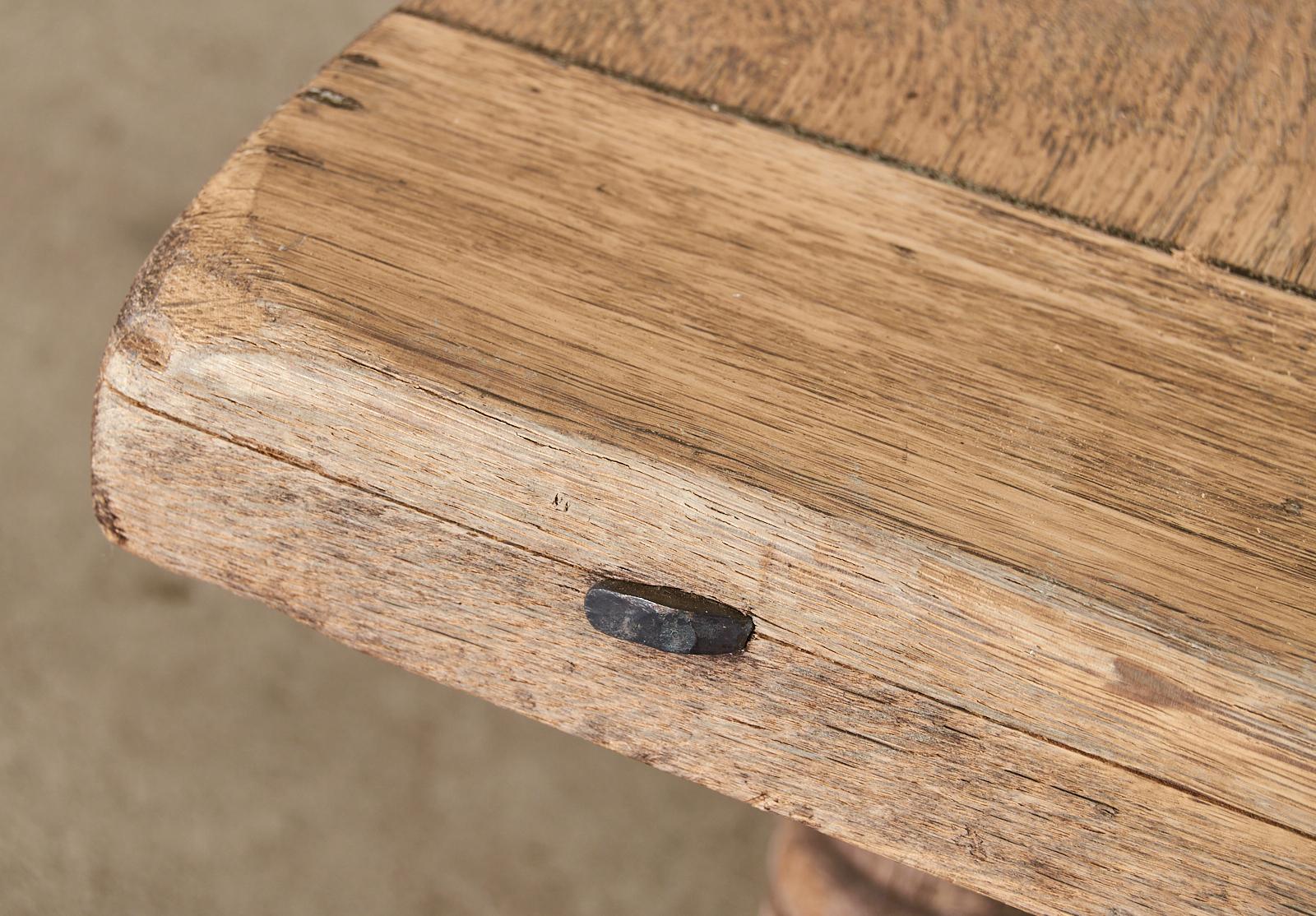 Country French Bleached Oak Farmhouse Trestle Dining Table 9