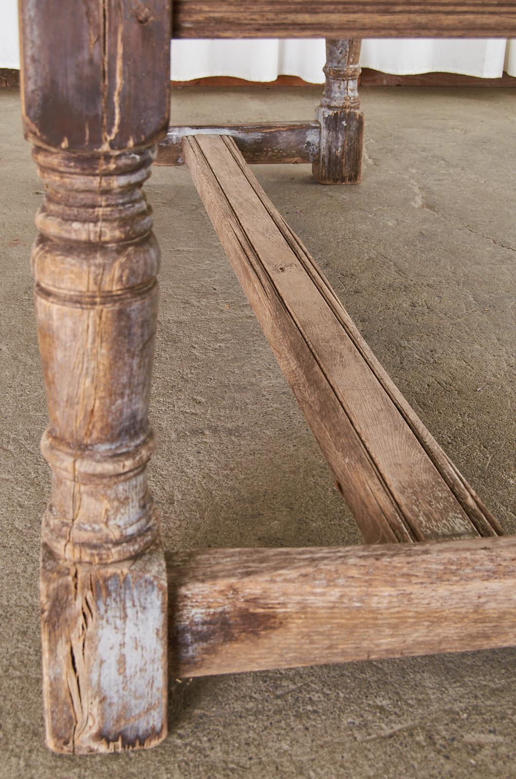 Country French Bleached Oak Farmhouse Trestle Dining Table 11