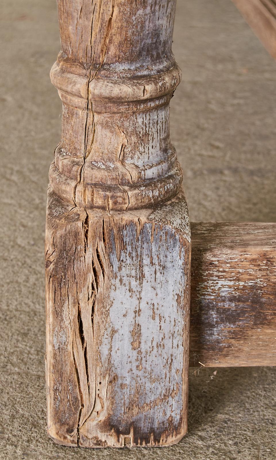 Country French Bleached Oak Farmhouse Trestle Dining Table 12