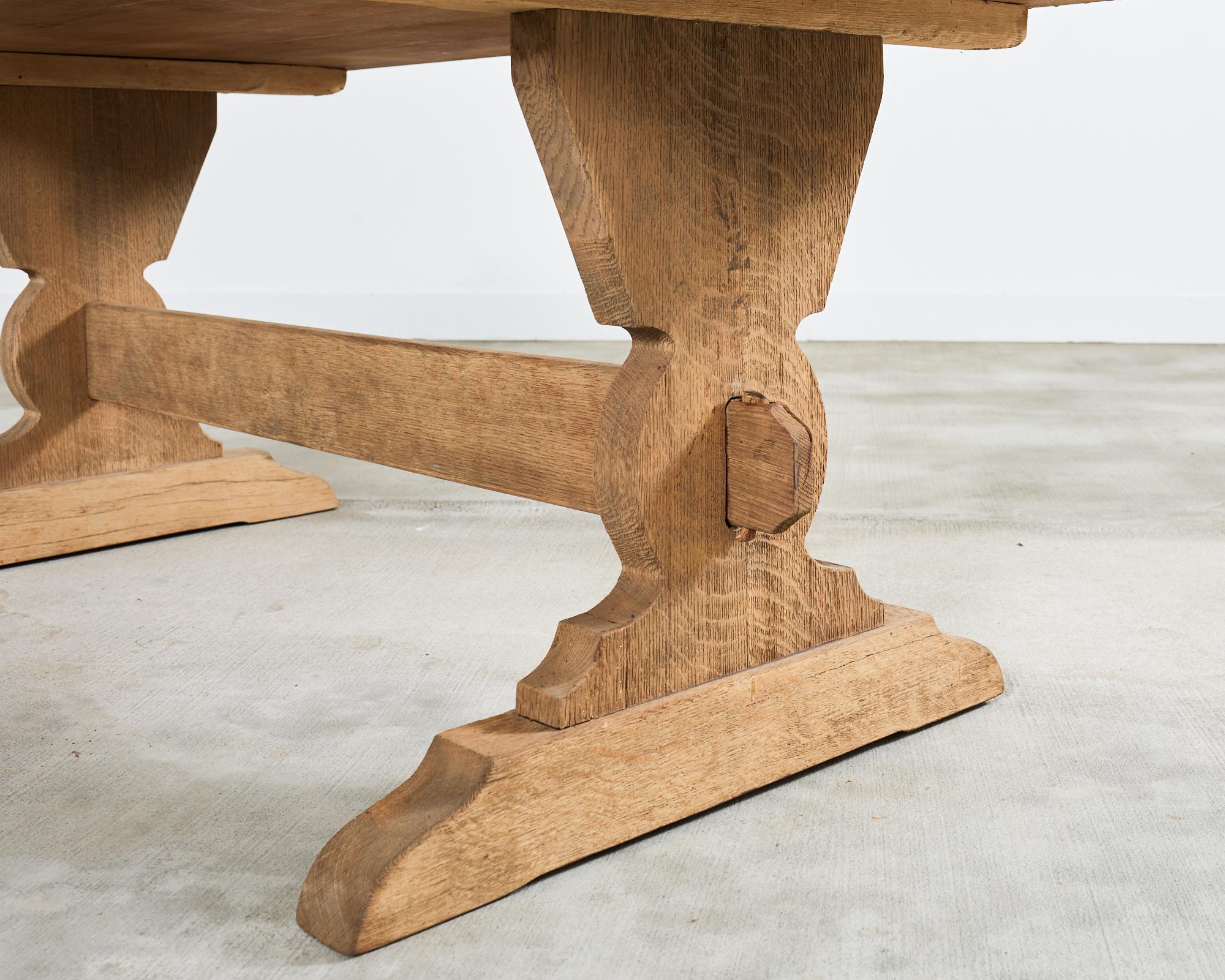 Country French Bleached Oak Farmhouse Trestle Dining Table 13