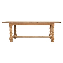 Country French Bleached Oak Farmhouse Trestle Dining Table