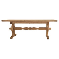 Country French Bleached Oak Farmhouse Trestle Dining Table