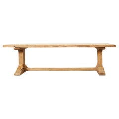 Country French Bleached Oak Farmhouse Trestle Dining Table