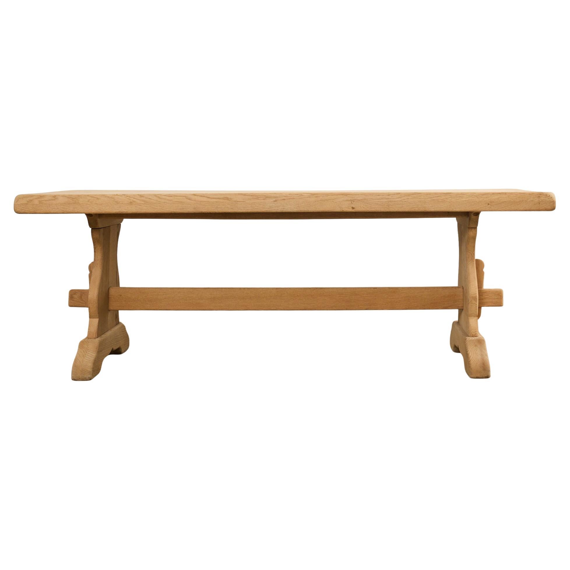 Country French Bleached Oak Farmhouse Trestle Dining Table