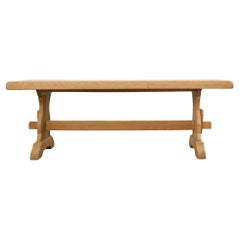 Tavolo da pranzo a cavalletto in stile rustico francese in Oak Oak sbiancato