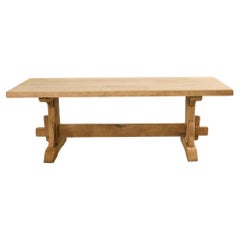 Tavolo da pranzo a cavalletto in stile rustico francese in Oak Oak sbiancato