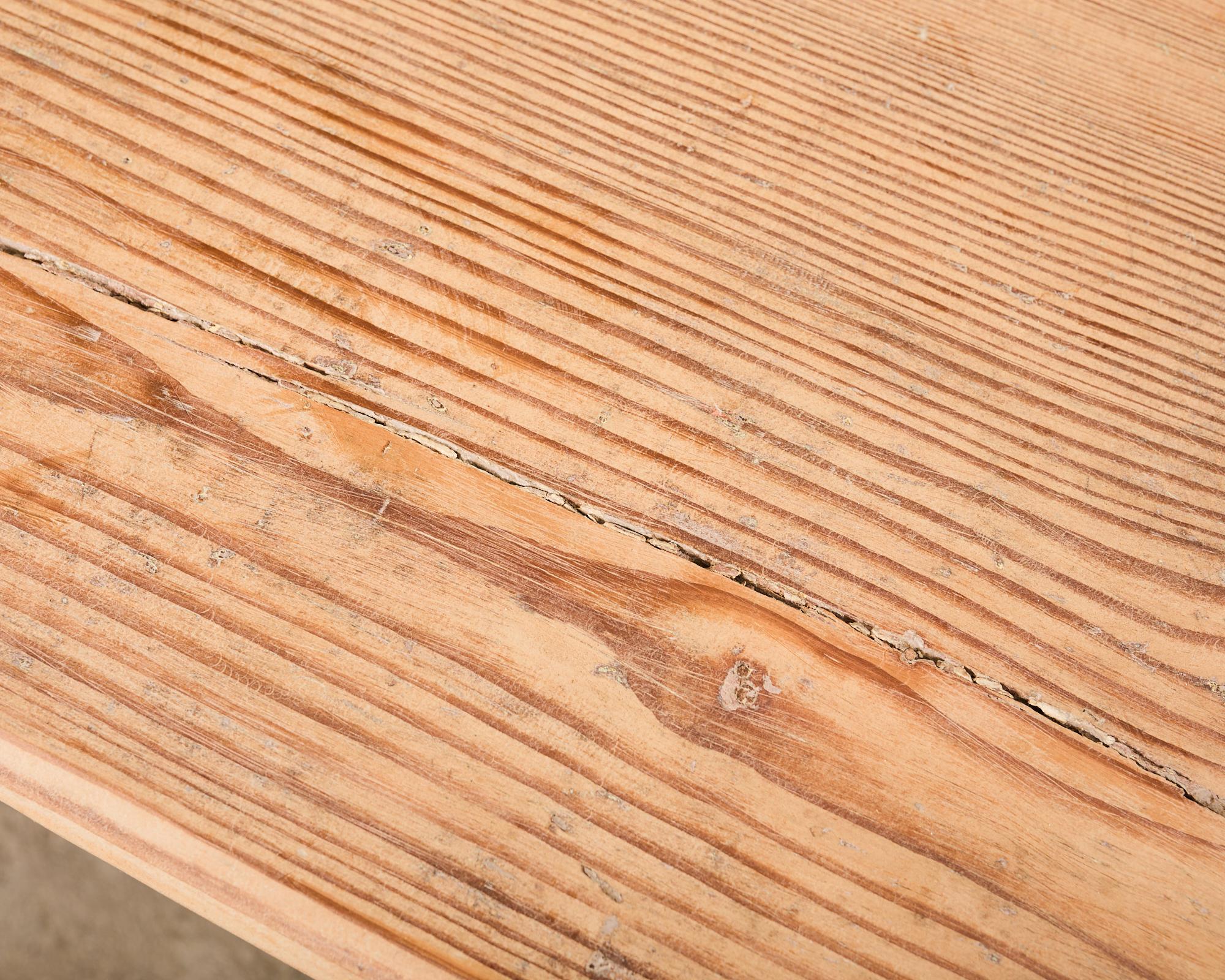 Country French Bleached Oak Pine Farmhouse Harvest Dining Table 5