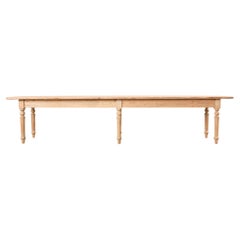 Country French Bleached Oak Pine Farmhouse Harvest Dining Table