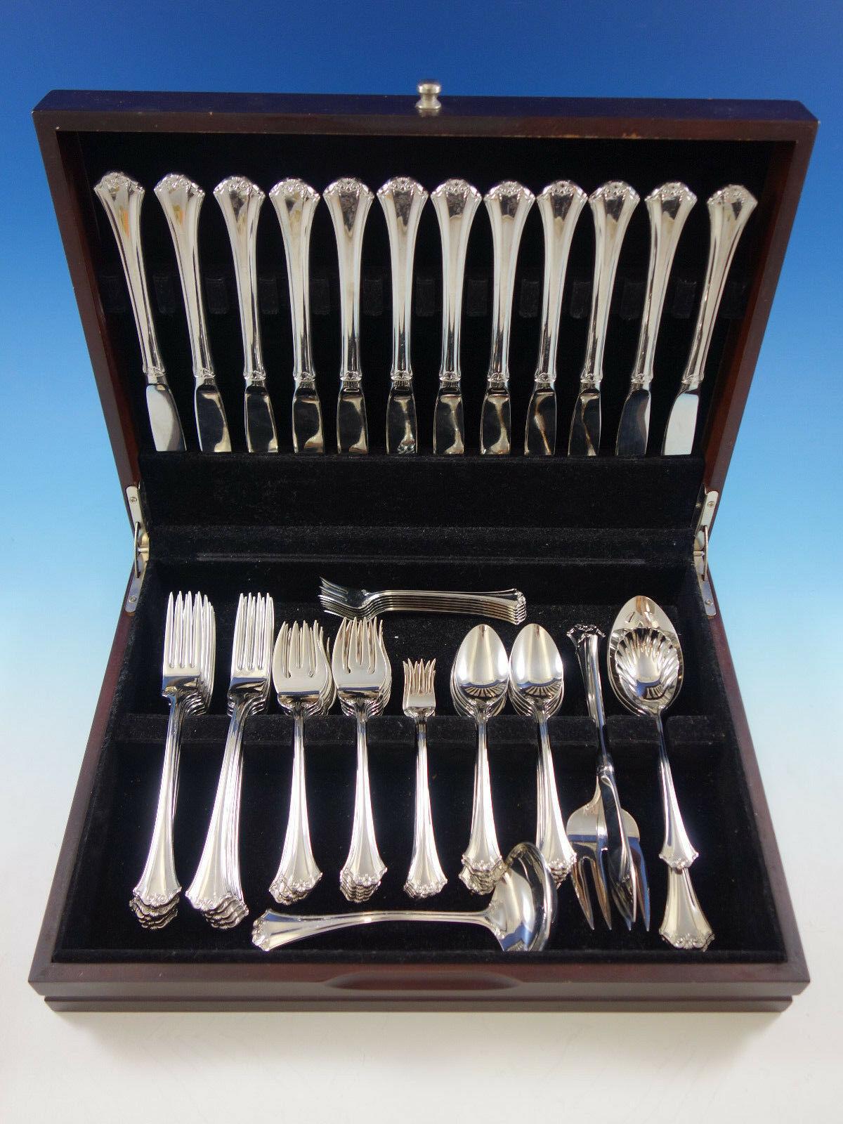 Country French by Reed & Barton stainless steel flatware set, 66 pieces. This set includes:

12 knives, 9