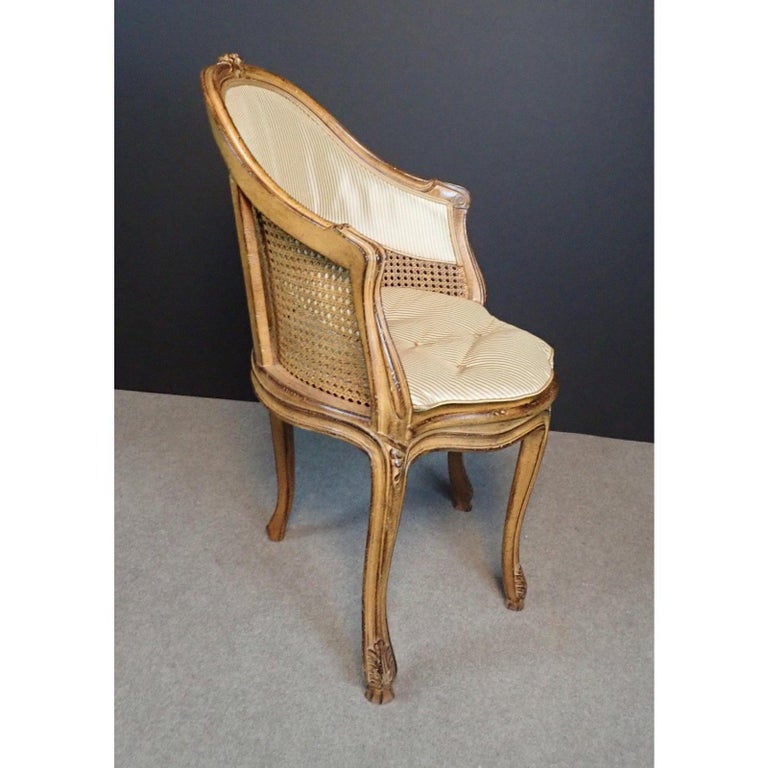 Country French Carved Corner Chair at 1stDibs