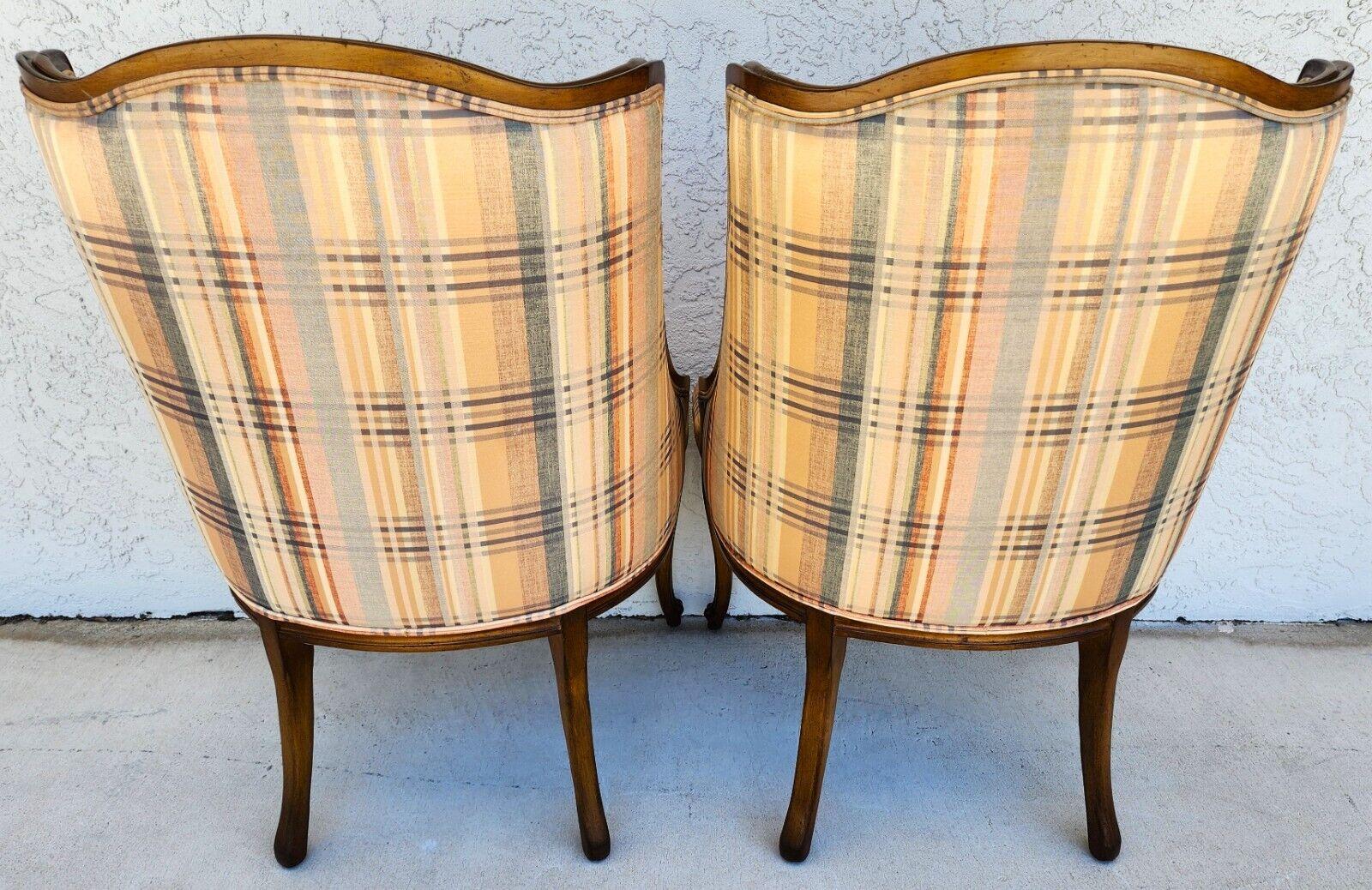 Cotton Ralph Lauren Style Country French Chairs Accent Antique 1940s  For Sale