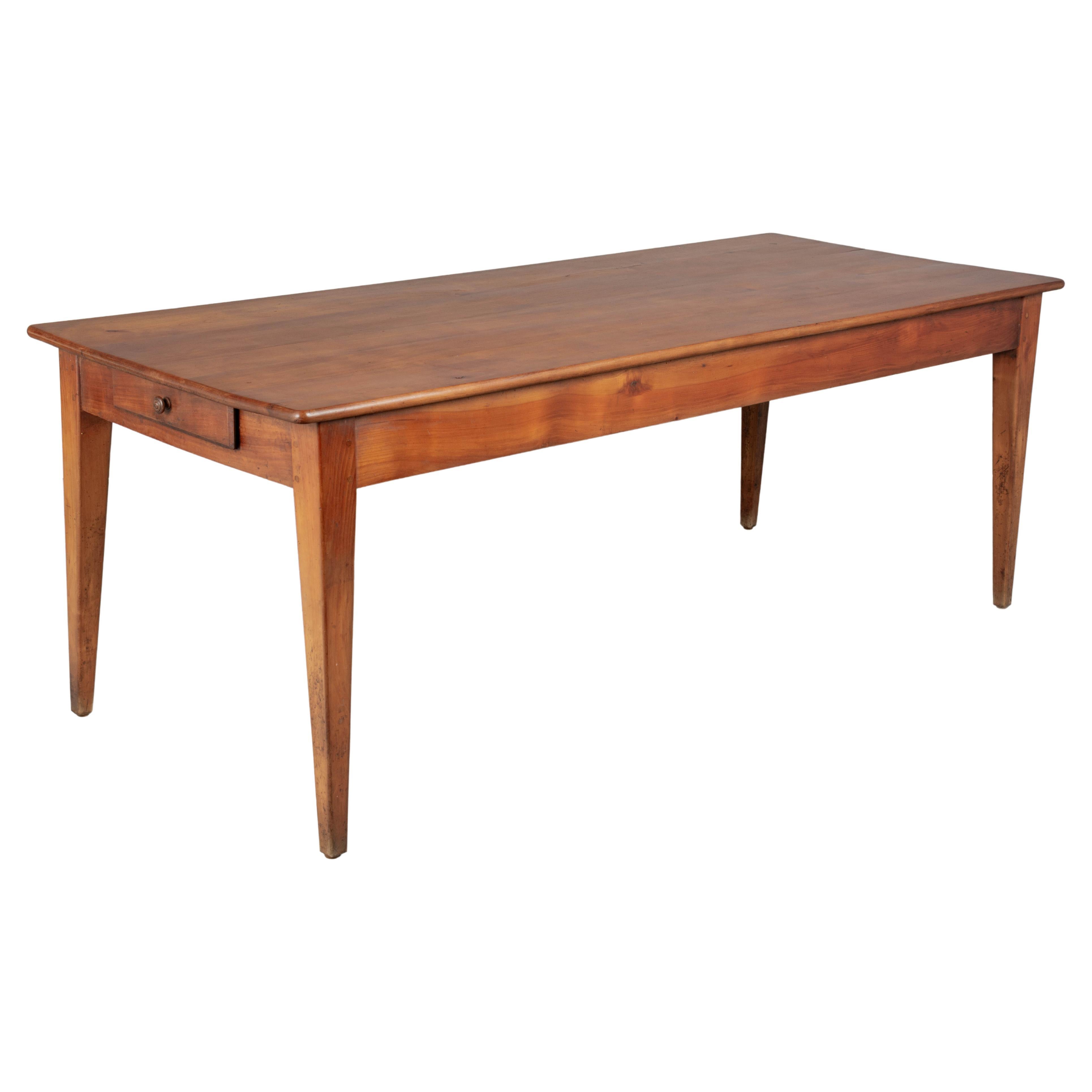 Country French Cherry Farm Table or Dining Table For Sale