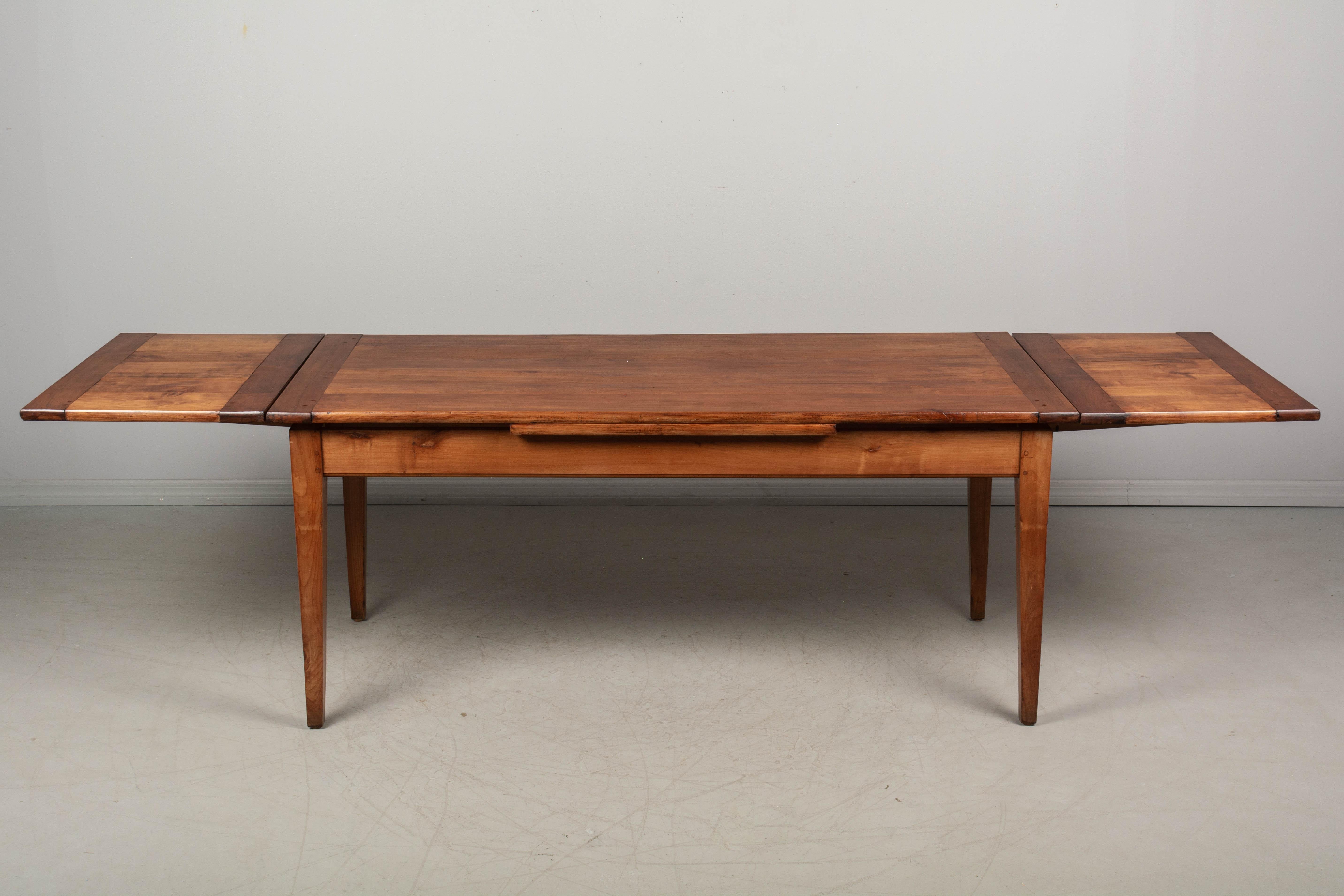 Hand-Crafted Country French Cherry Farm Table or Extension Dining Table