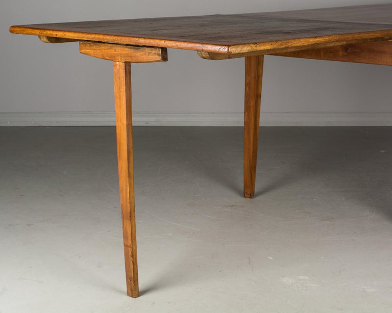 Country French Cherry Farm Table with Benches at 1stDibs