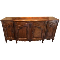 Country French Cherrywood Sideboard Buffet in the Louis XV Style