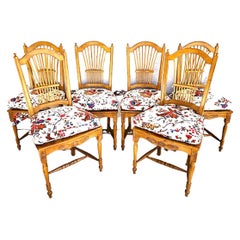 Country French Dining Chairs Wheatback Cane Seat by Mantovanelli, Italy