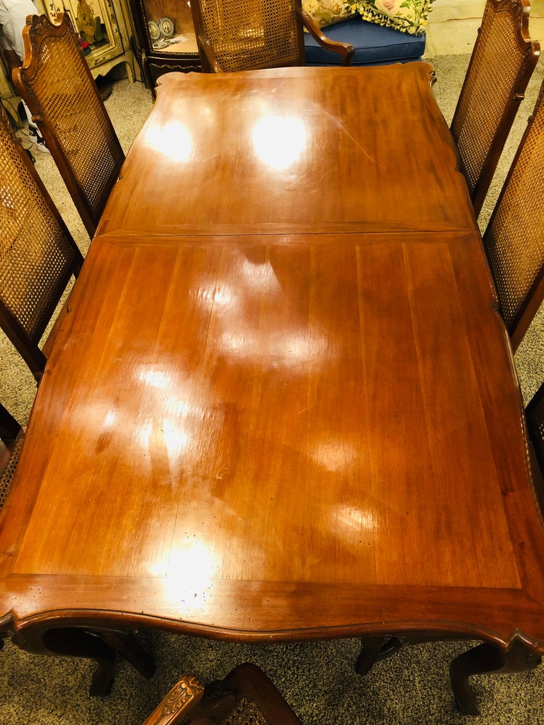 Dining Table and Eight Chairs, Dining Room Set Country French Custom