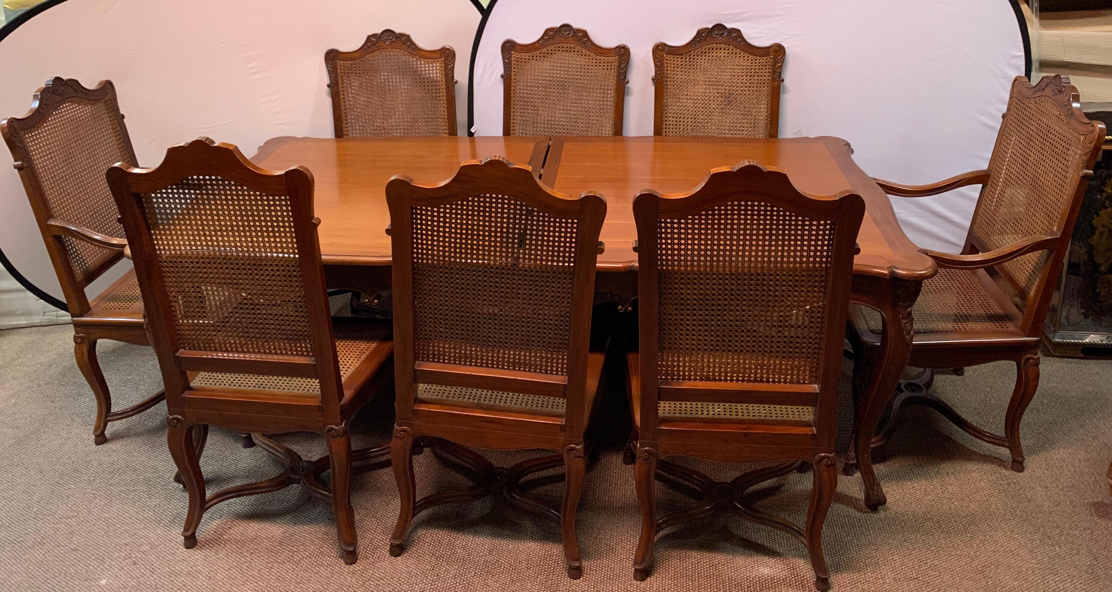 Dining Table and Eight Chairs, Dining Room Set Country French Custom Quality 15