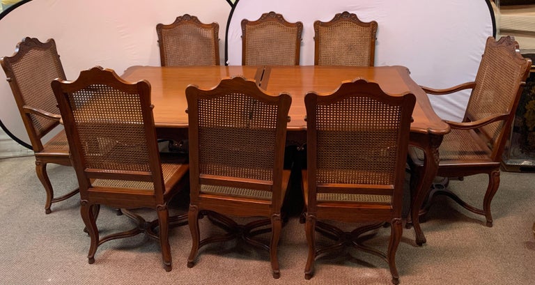 Dining Table and Eight Chairs, Dining Room Set Country French Custom ...