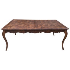 Country French Dining Table with Parquet Top