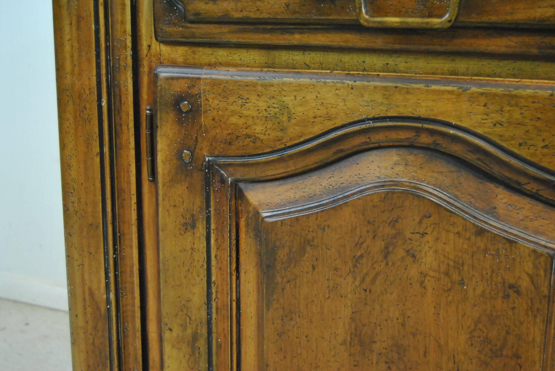 Country French Distressed Cherry Open Cupboard by Ralph Lauren In Good Condition In Toledo, OH