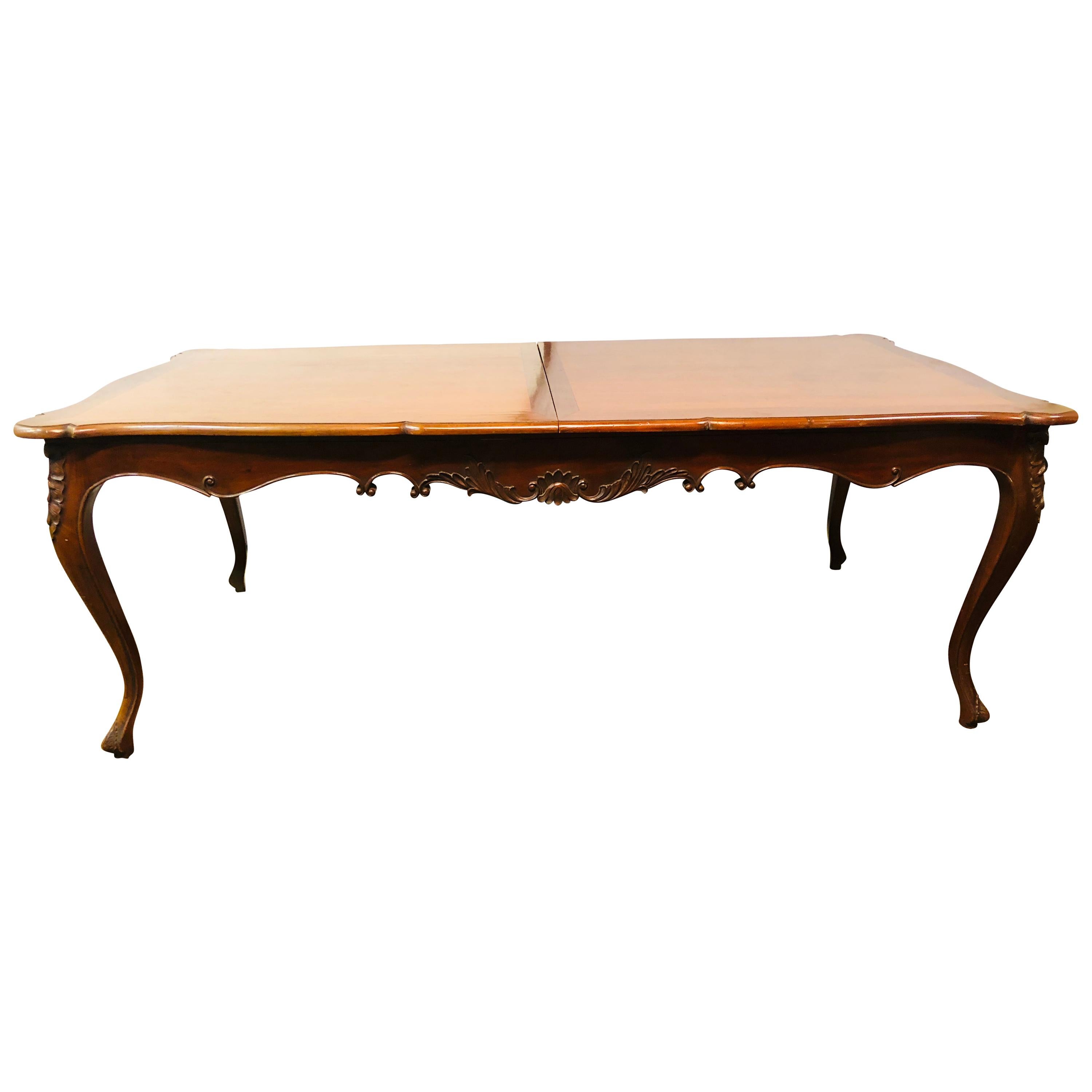 Country French Extension Table Hand Carved