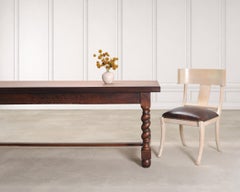 Country French Farmhouse Barley Twist Dining Table Extends 10 Ft