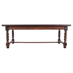 Country French Farmhouse Barley Twist Dining Table Extends 10 Ft