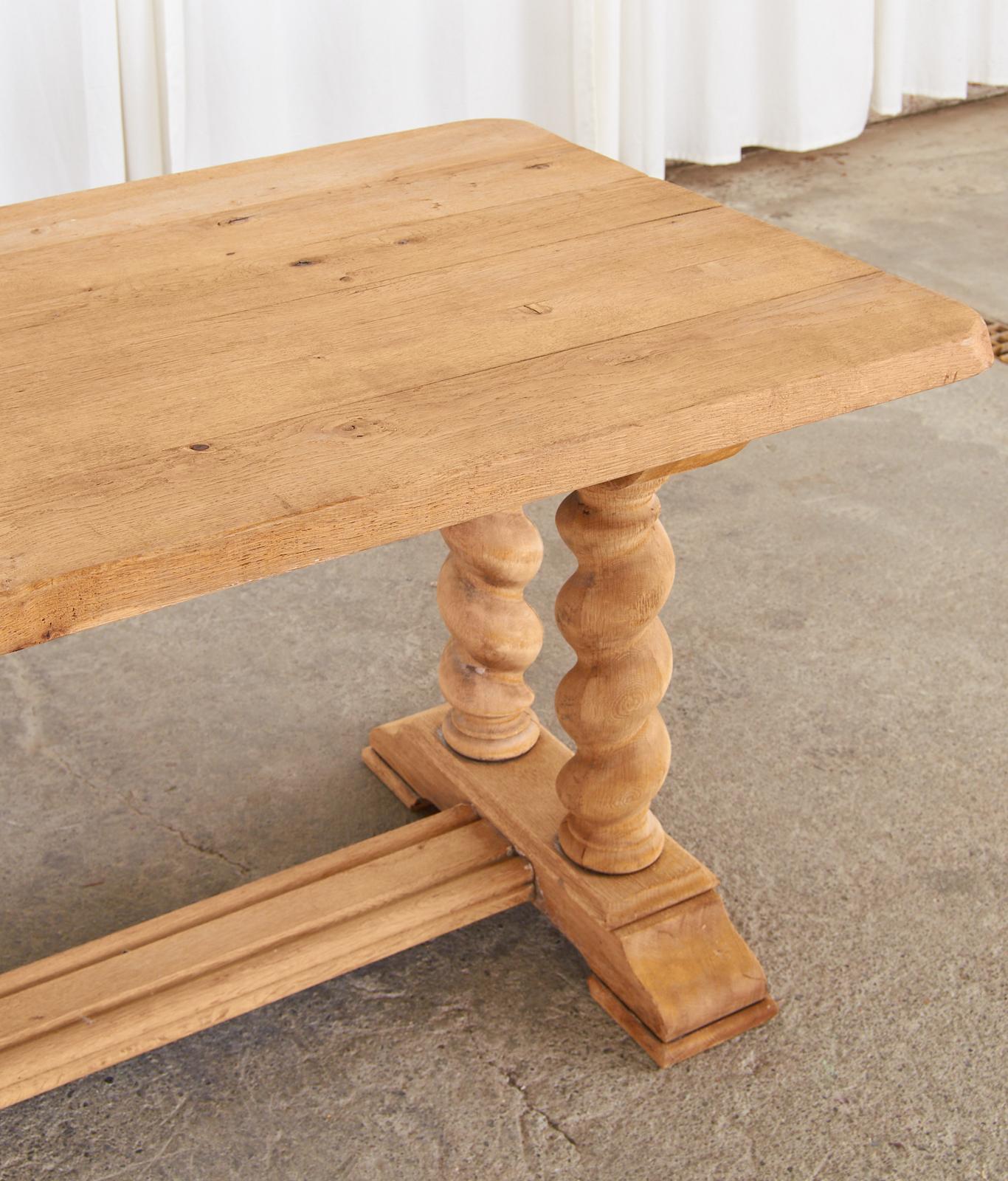 Country French Farmhouse Oak Barley Twist Dining Table  6