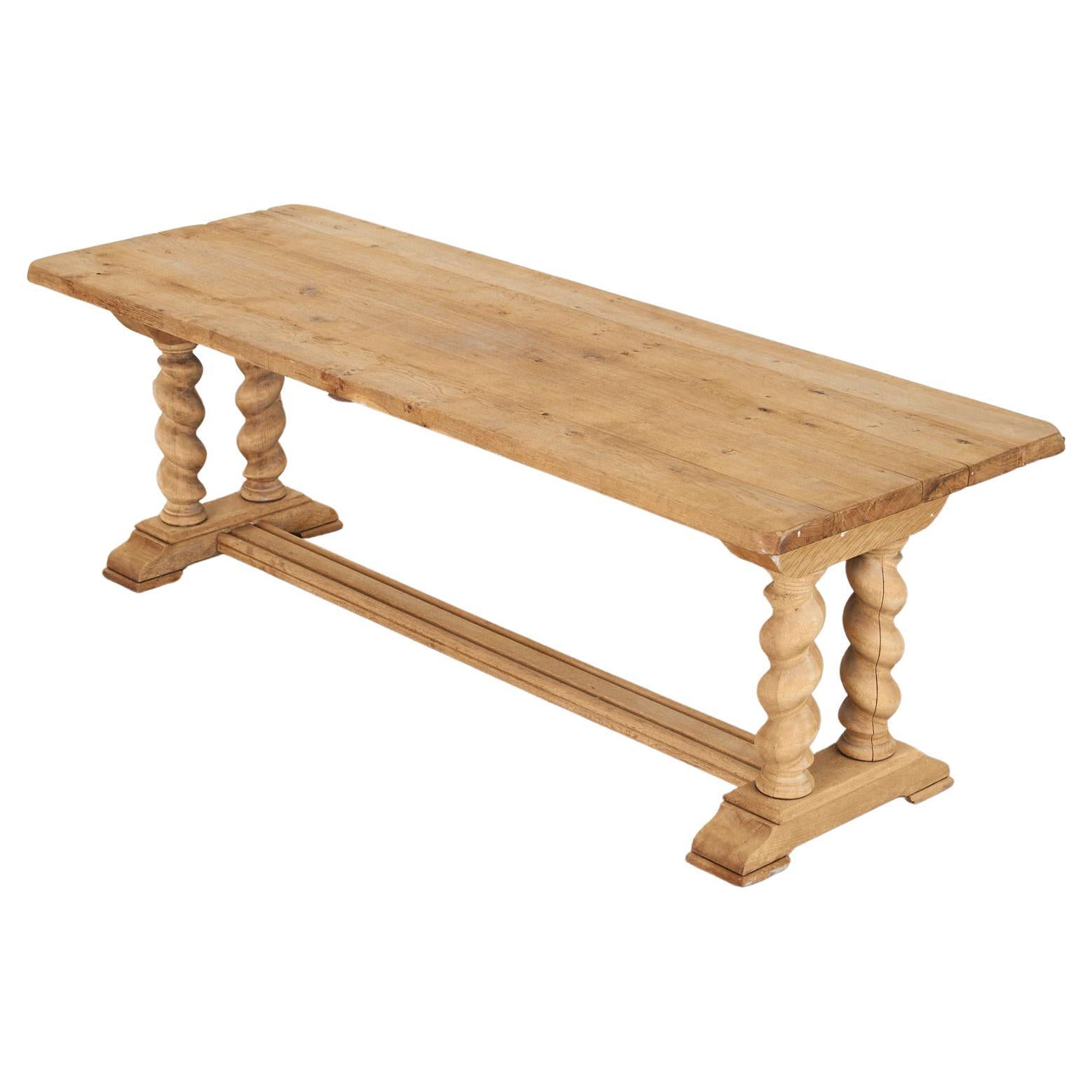 Country French Farmhouse Oak Barley Twist Dining Table