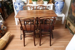 Country French Folding Campaign Table and Four Chairs