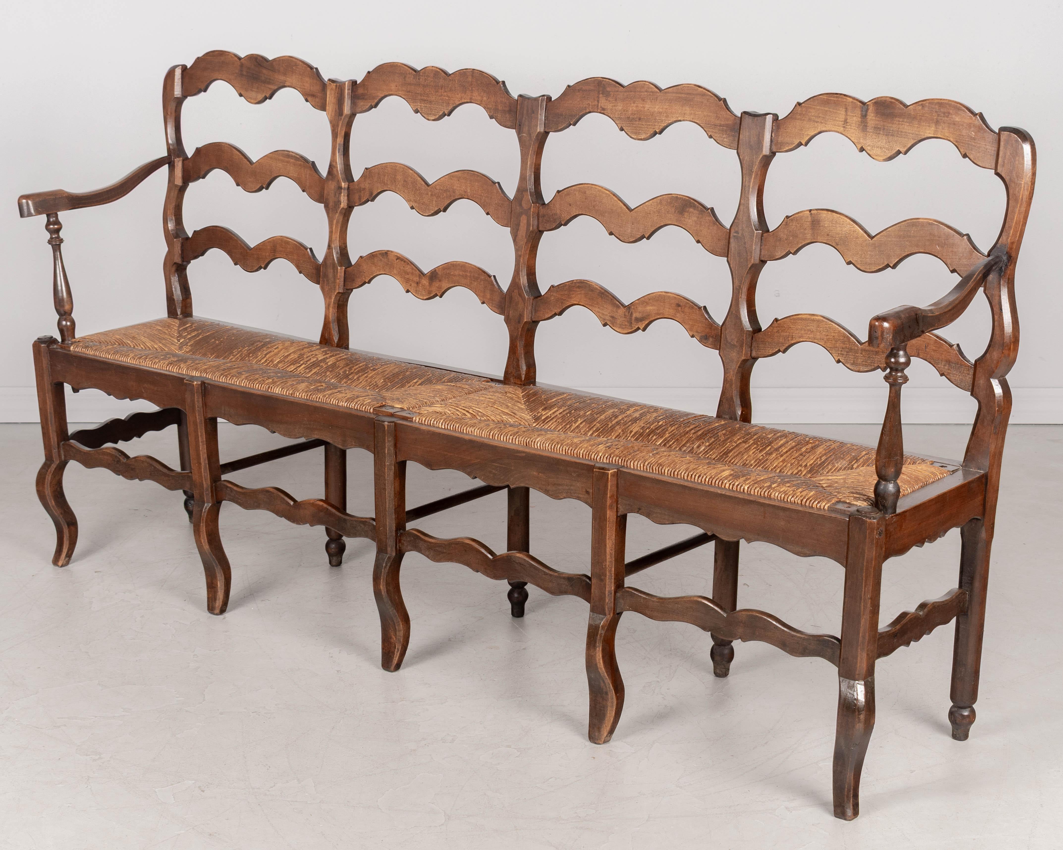 Hand-Crafted Country French Four Seat Bench For Sale