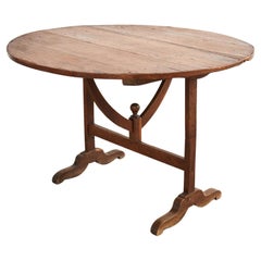 Antique Country French Fruitwood Tilt-Top Wine Tasting Dining Table