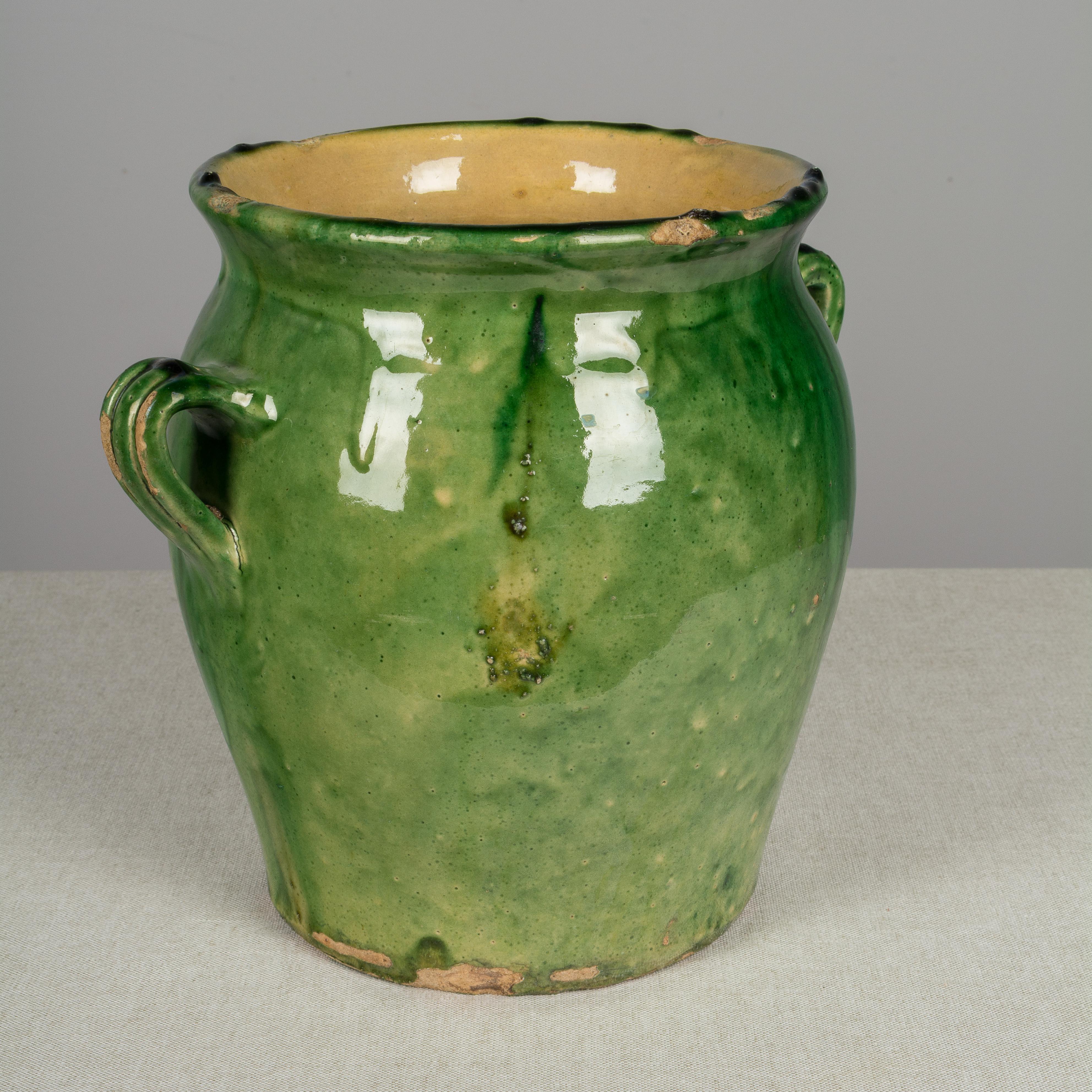 Country French Green Glazed Terracotta Pot 2