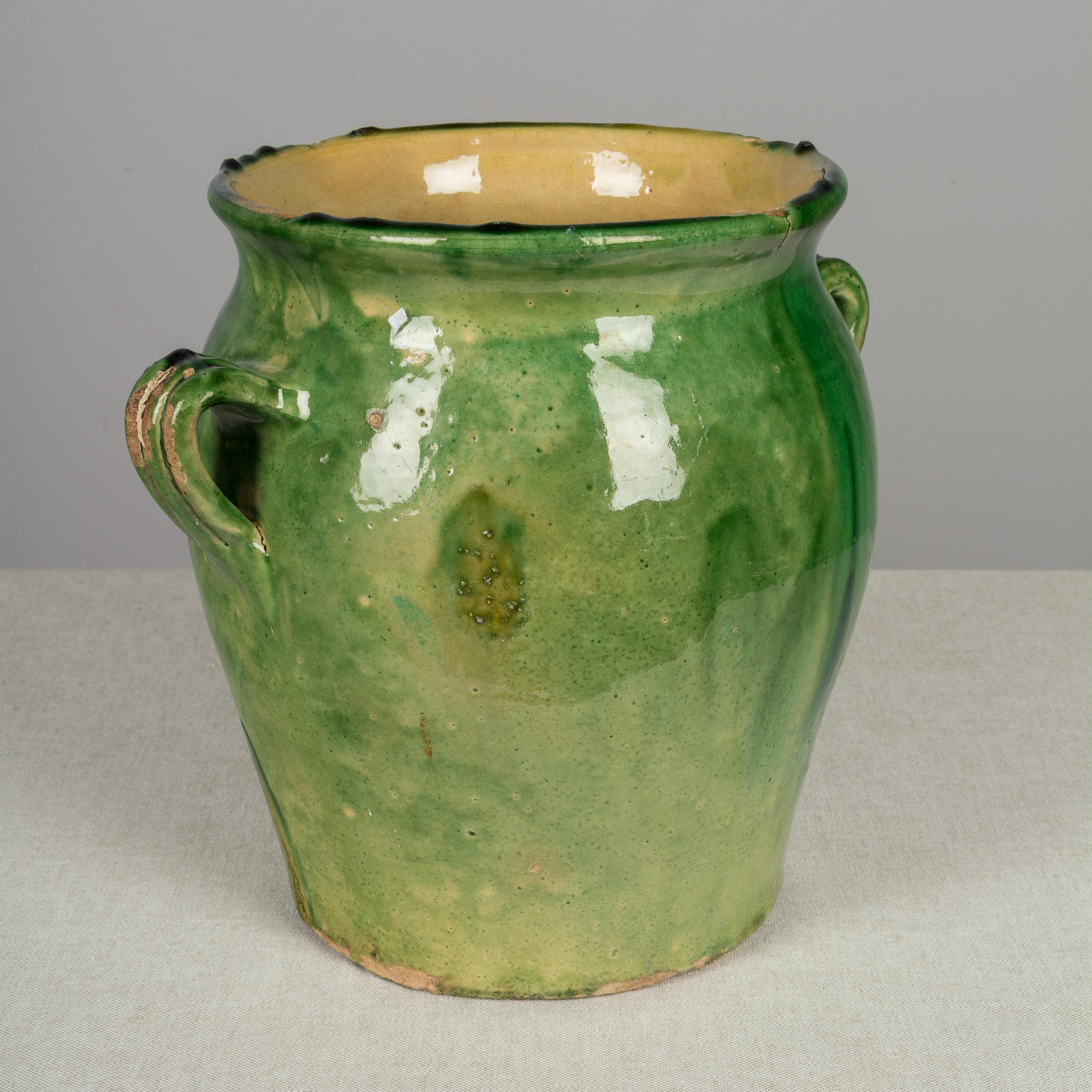 Country French Green Glazed Terracotta Pot 3