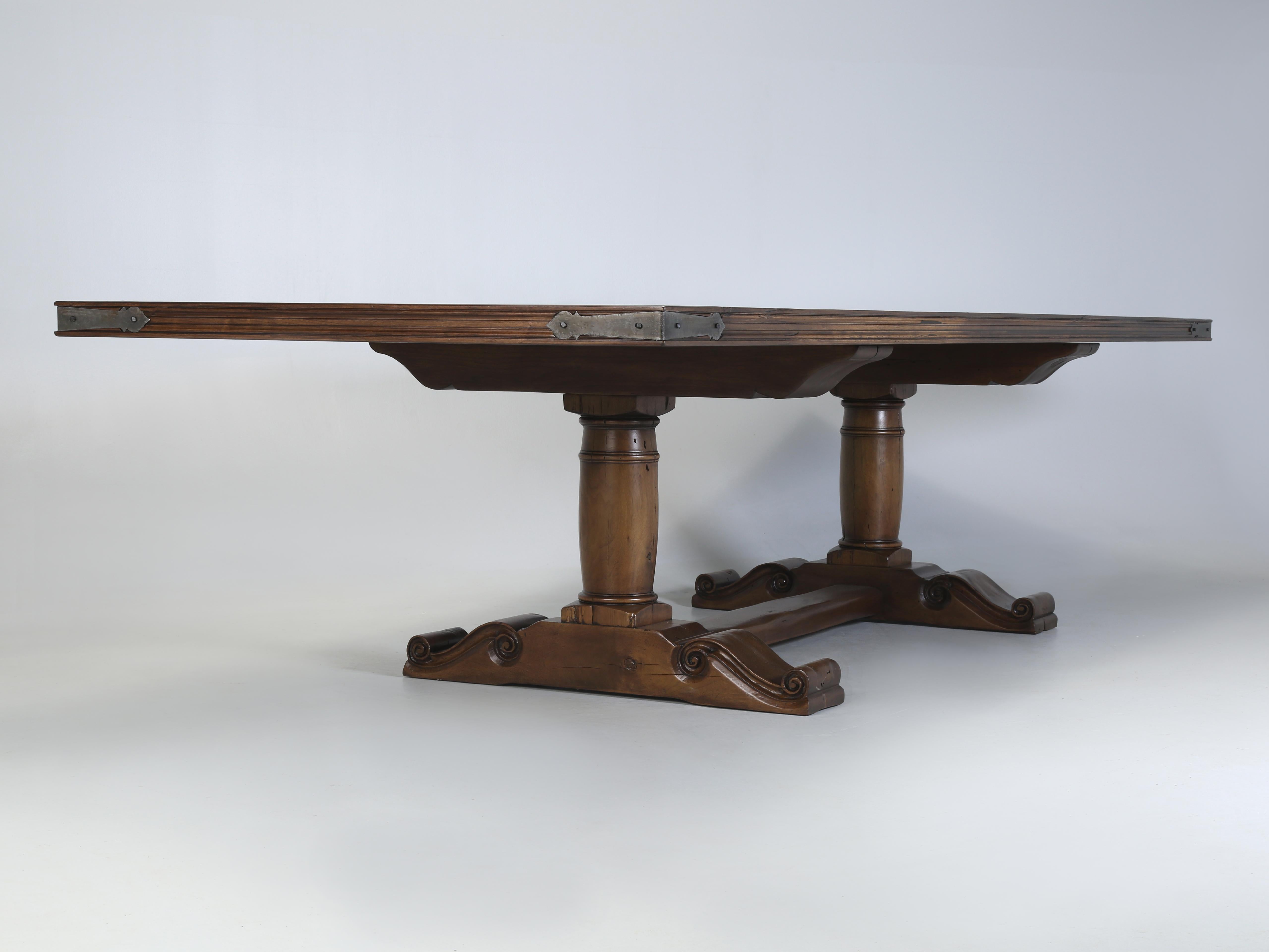 Country French Inspired Walnut Dining Table by Old Plank Hand-Made to Order For Sale 3