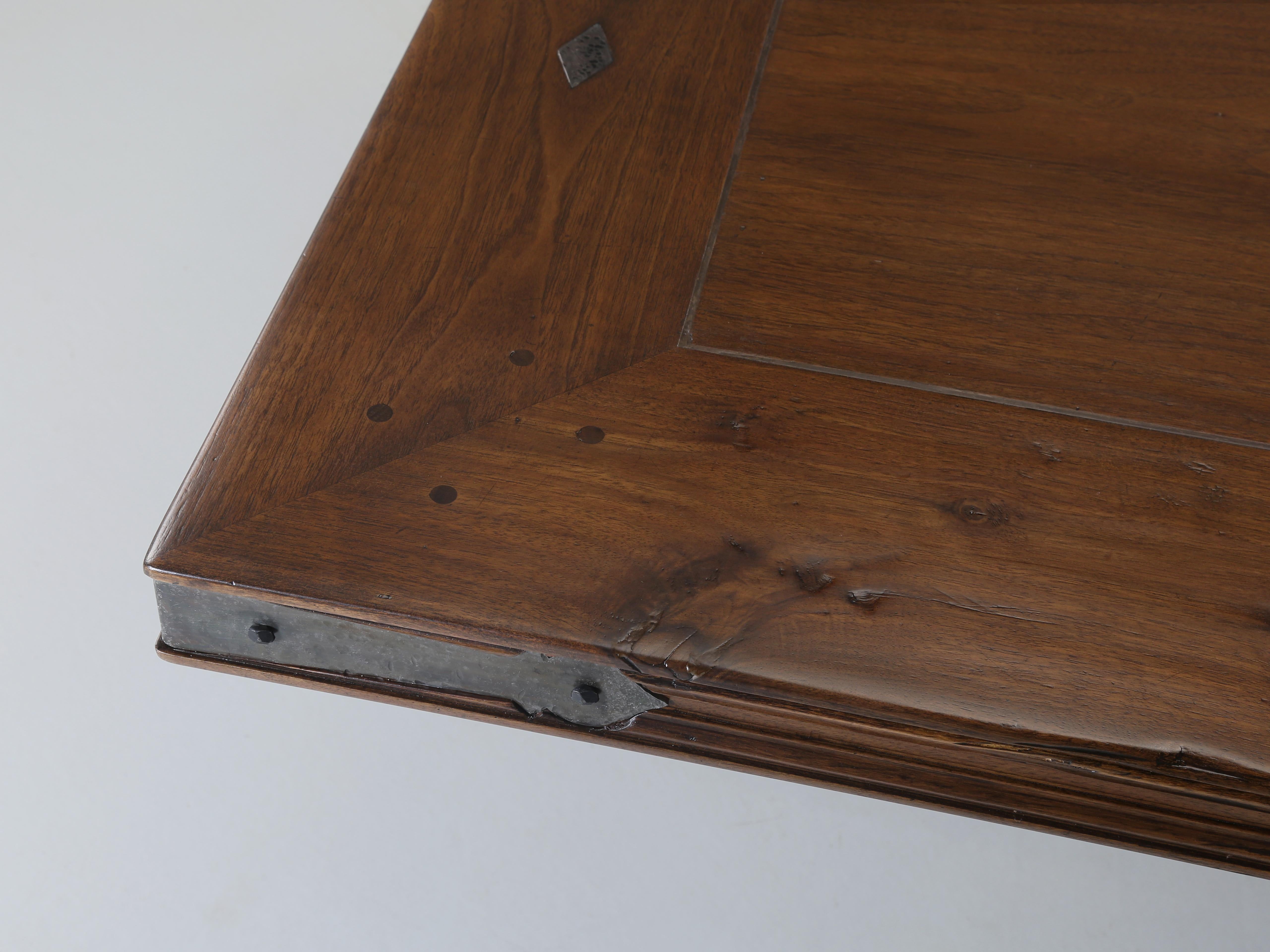 Country French Inspired Walnut Dining Table by Old Plank Hand-Made to Order In New Condition For Sale In Chicago, IL