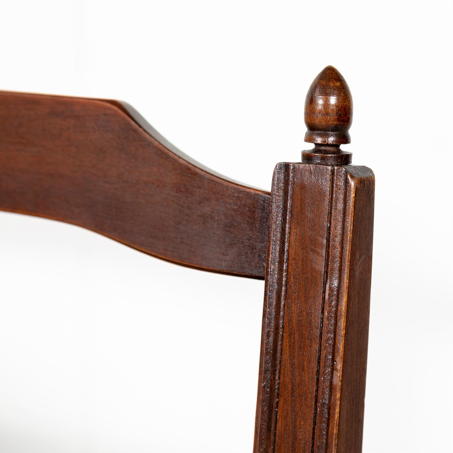 Country French Ladder-Back Walnut Settee or Radassier with Rush Seat 4