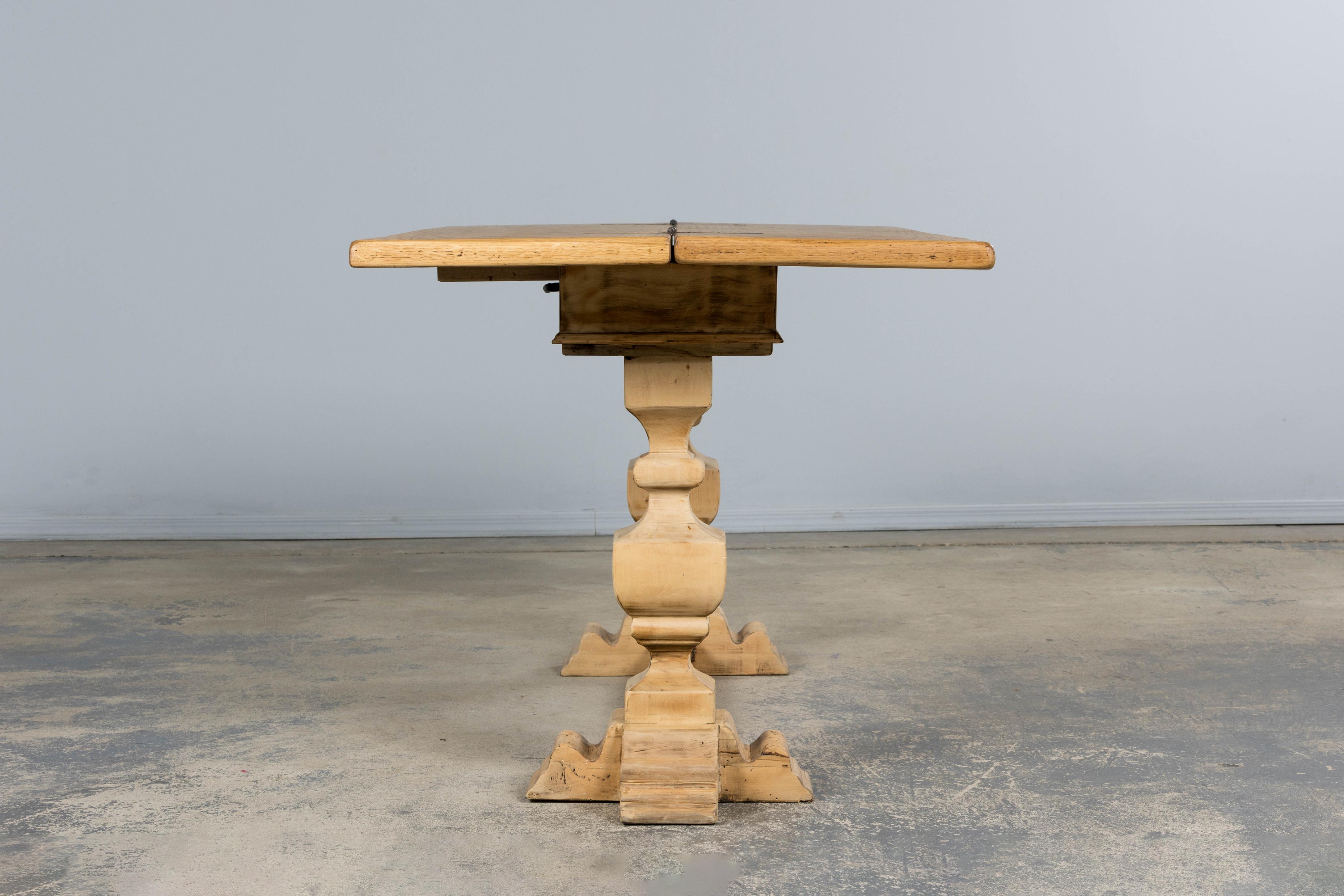 Country French Louis XIII Style Bleached Mixed Wood Folding Table For Sale 6