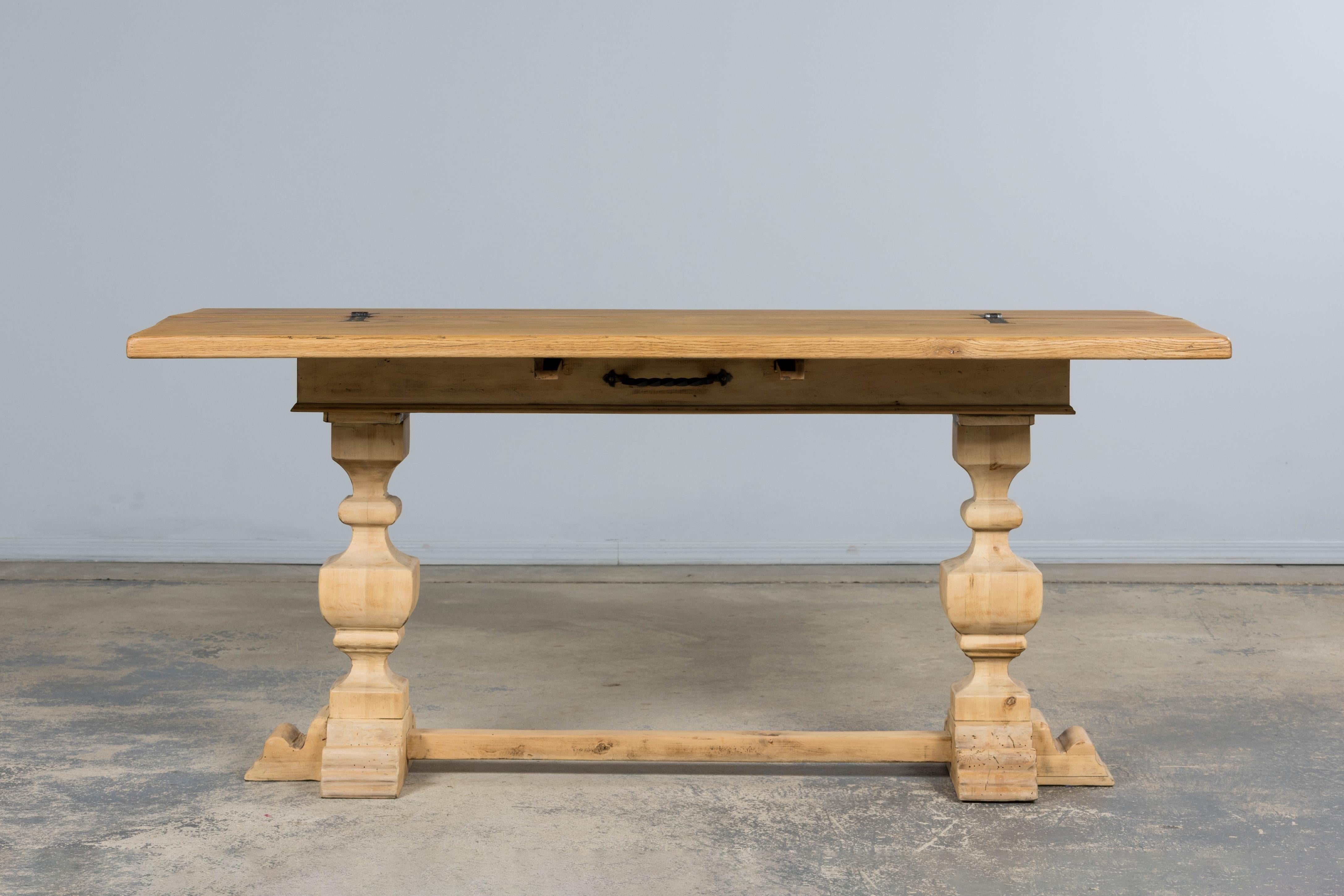 Country French Louis XIII Style Bleached Mixed Wood Folding Table For Sale 9