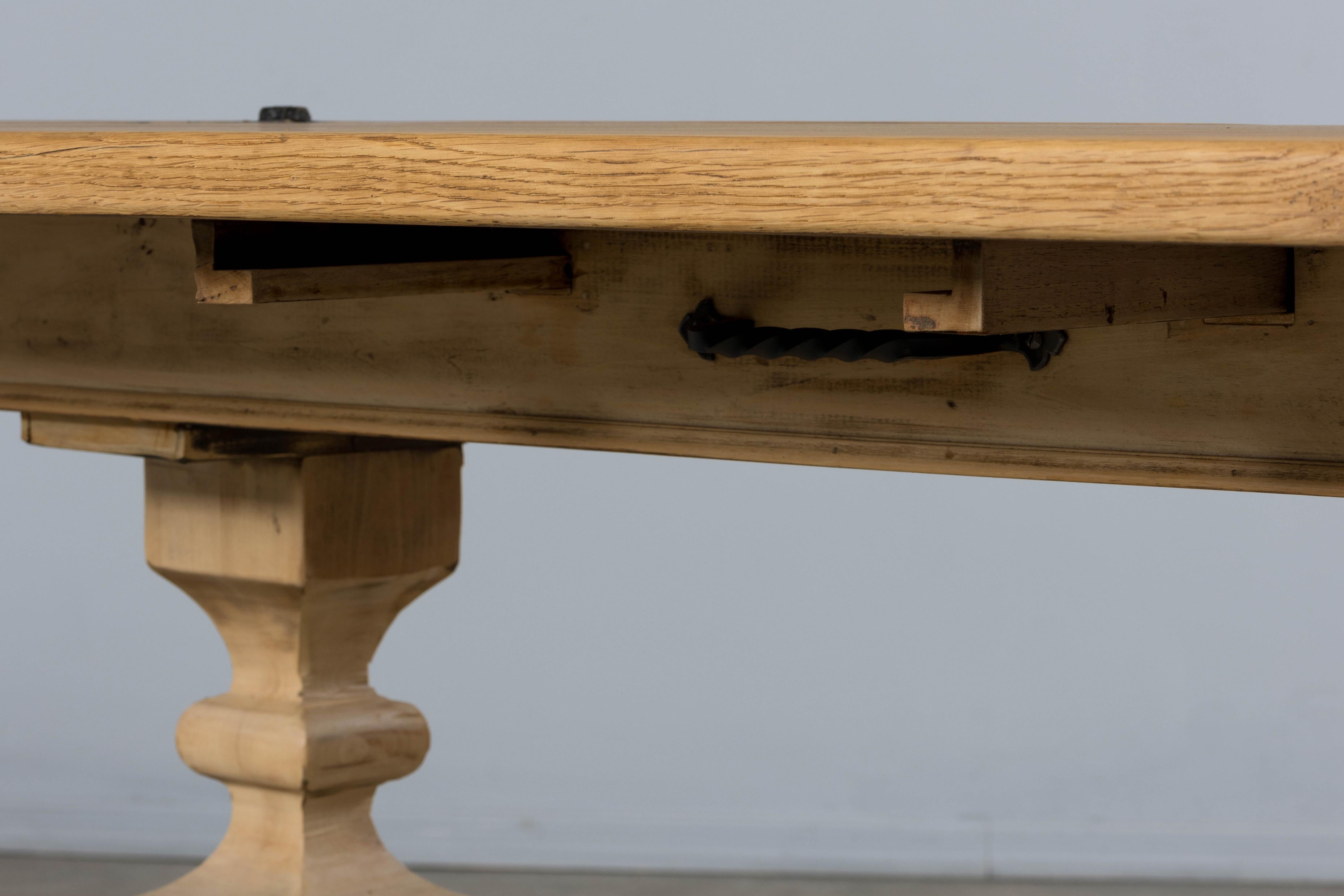 Country French Louis XIII Style Bleached Mixed Wood Folding Table For Sale 14