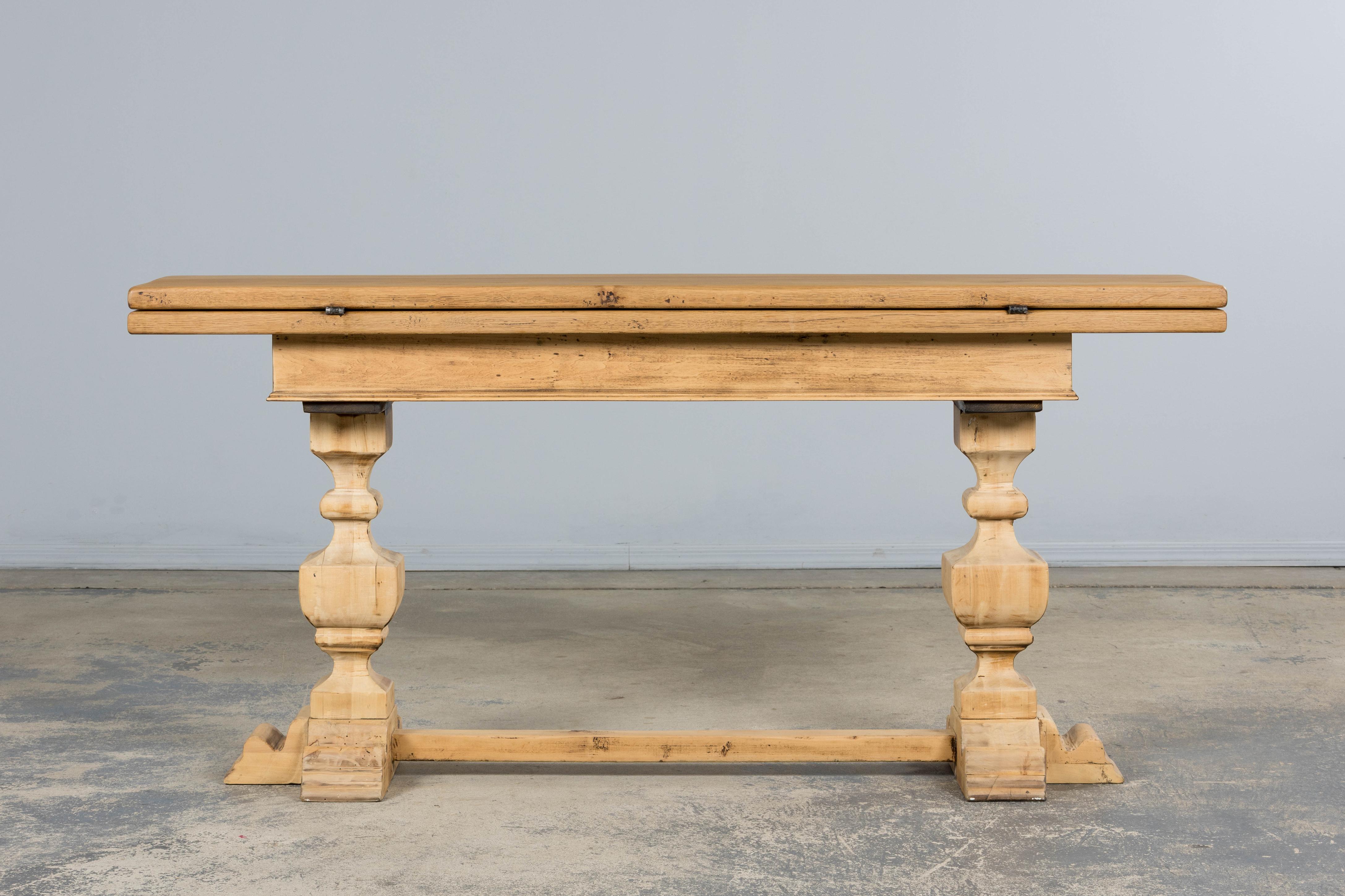 Country French Louis XIII Style Bleached Mixed Wood Folding Table For Sale 15