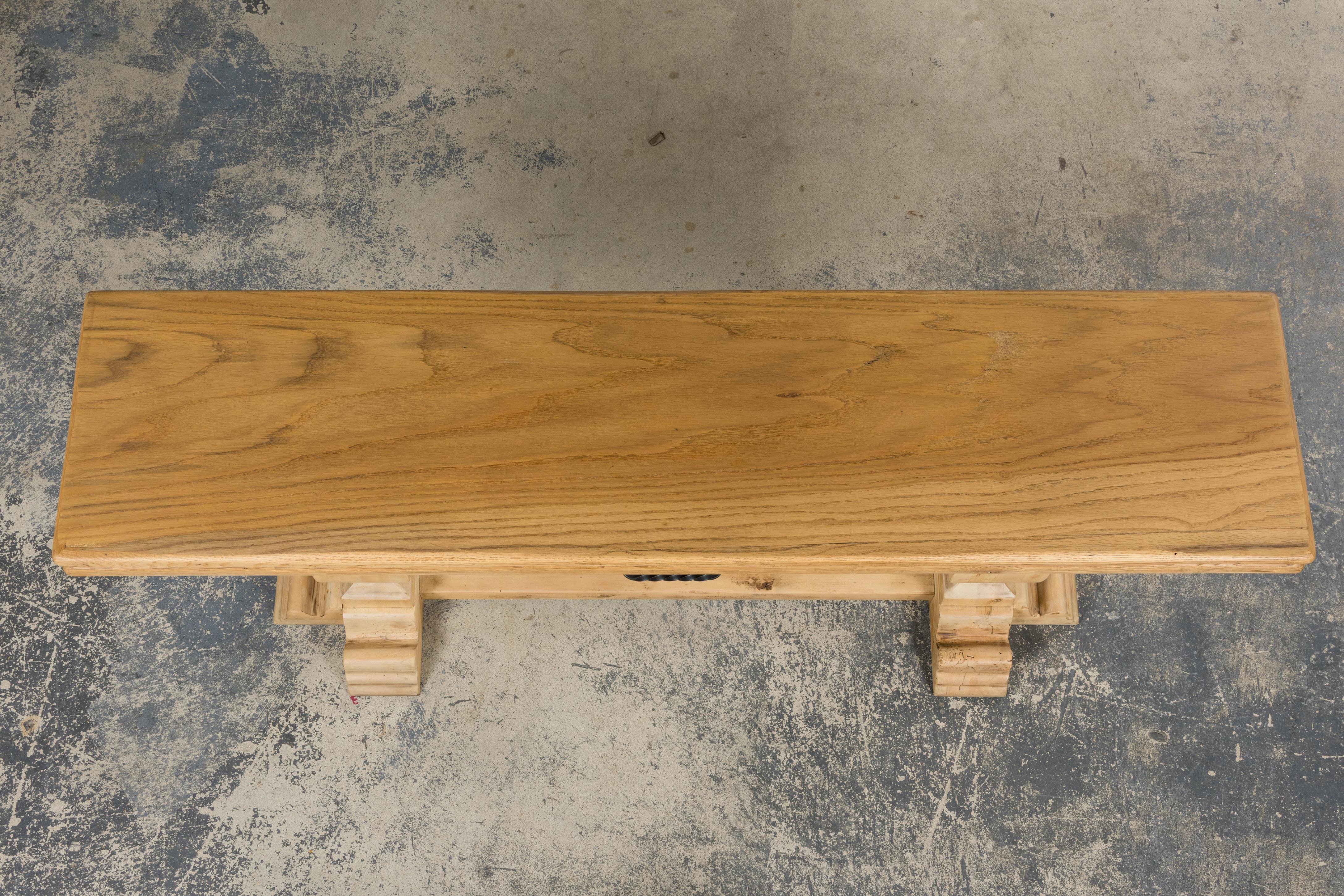 20th Century Country French Louis XIII Style Bleached Mixed Wood Folding Table For Sale