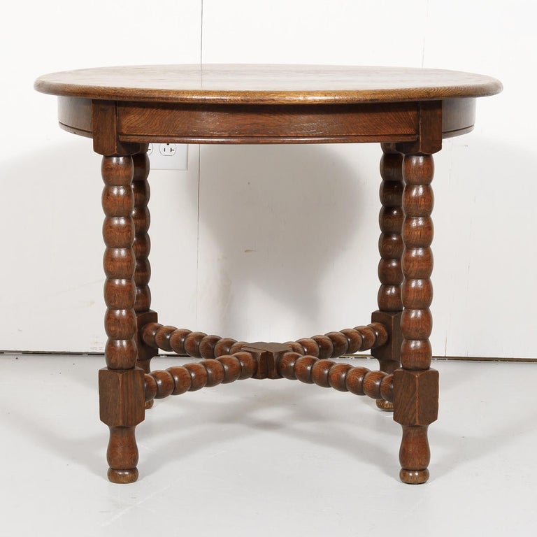 Country French Louis Xiii Style Oak Round Bobbin Leg Side Table For At 1stdibs Country French Louis Xiii Style Oak, Birmingham Round End Table